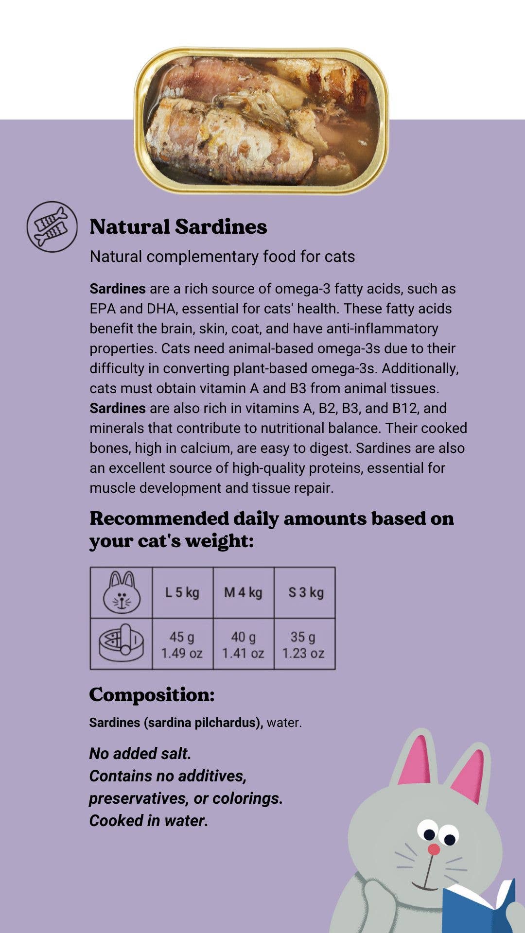 Sardines naturelles pour chats