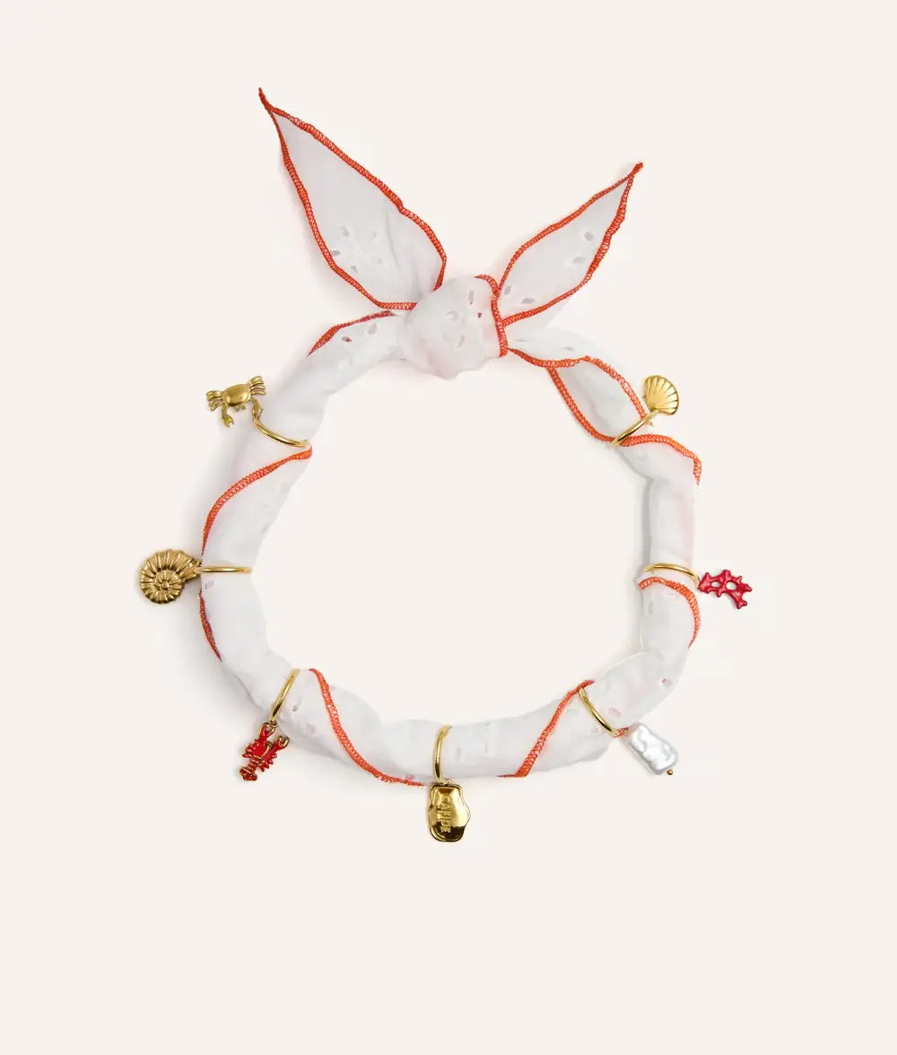 Pack de 7 charms Chien corail, Sira