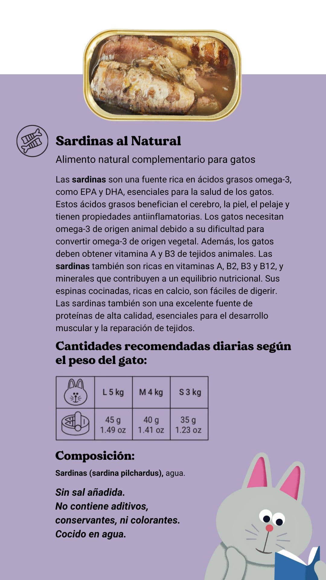 Sardines naturelles pour chats